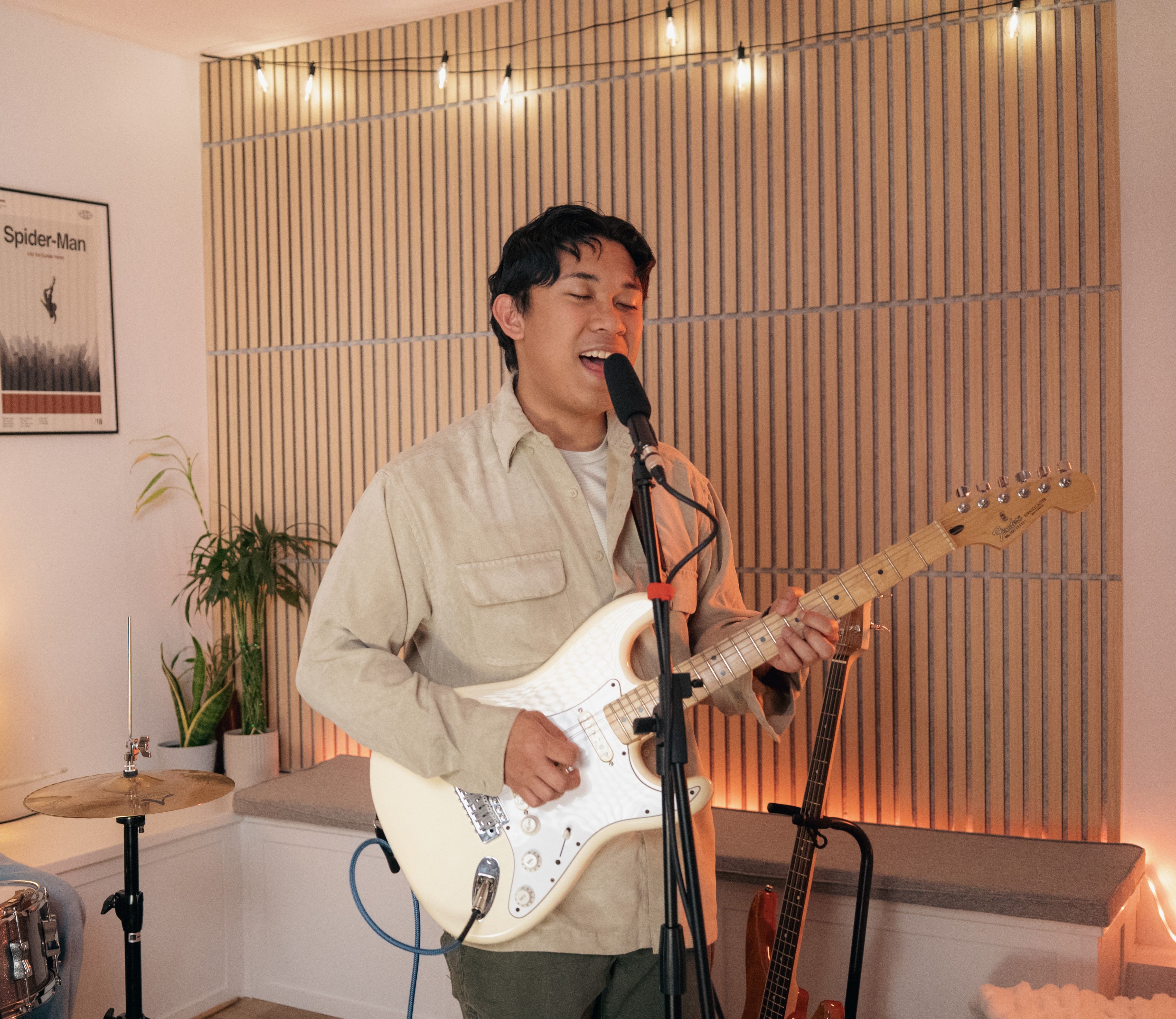 Brent Laporre performing with guitar